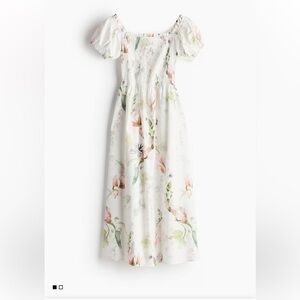H&M Floral Midi Dress - White and Pink